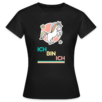 Licorne pastel Je suis moi - T-shirt Femme - noir - Devant - AI Model Female 172 dark (172cm)