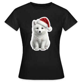 White arctic fox in deep snow - Women's T-Shirt - black - Front - AI Model Female 172 dark (172cm)
