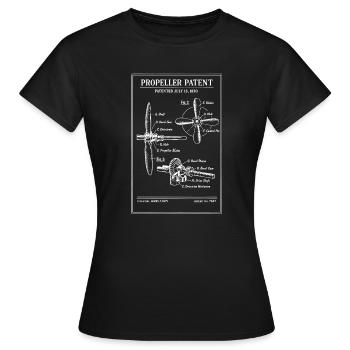 Plan de brevet d’hélice - T-shirt Femme - noir - Devant - AI Model Female 172 dark (172cm)