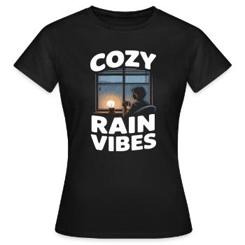 Régénération des vibes de la pluie douillette - T-shirt Femme - noir - Devant - AI Model Female 172 dark (172cm)