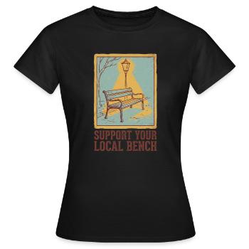 Support Bench - Women's T-Shirt - black - Front - AI Model Female 172 dark (172cm)