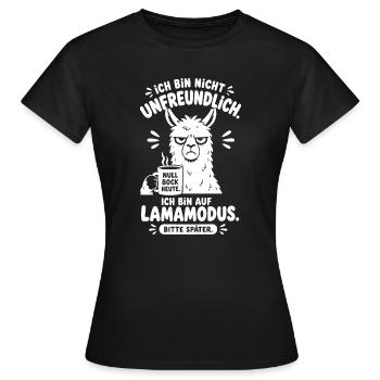 Ich Bin Unfreundlich Im Lamamodus - Frauen T-Shirt - Schwarz - Vorne - AI Model Female 172 dark (172cm)