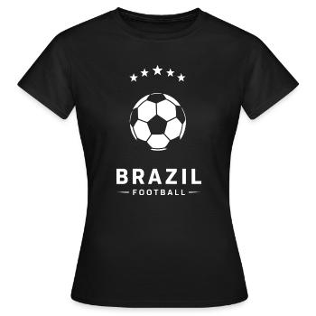 Emblème de football brésilien sur fond noir - T-shirt Femme - noir - Devant - AI Model Female 172 dark (172cm)