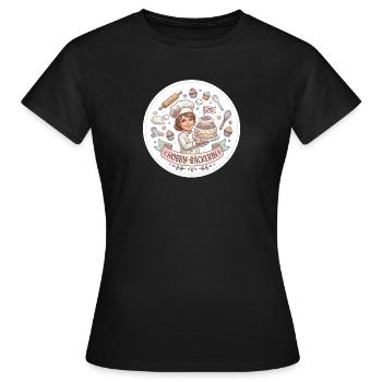 Hobbybäckerin mit Kuchenzauber - Frauen T-Shirt - Schwarz - Vorne - AI Model Female 172 dark (172cm)