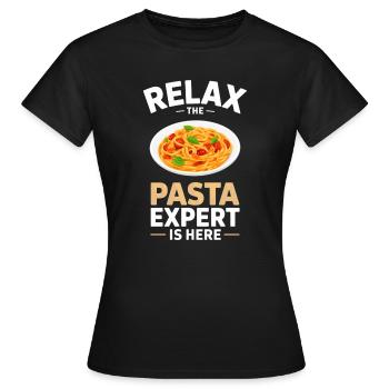Cadeau spaghettis pâtes et nouilles - T-shirt Femme - noir - Devant - AI Model Female 172 dark (172cm)