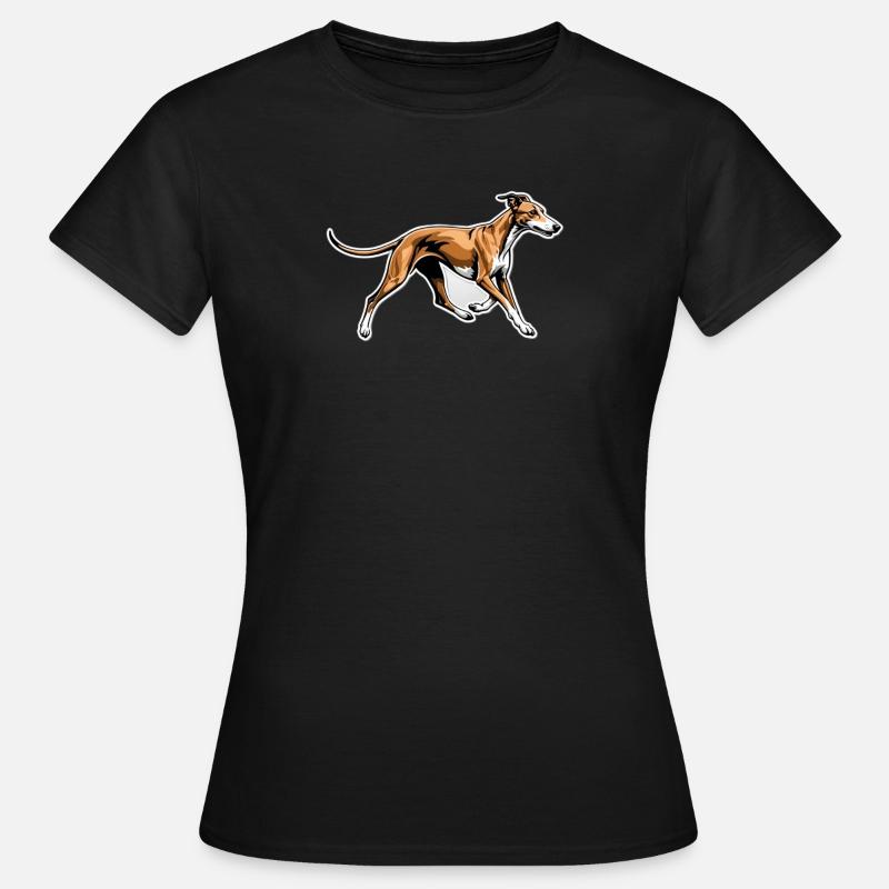 Dynamic Greyhound Running Illustration - Women's T-Shirt - black