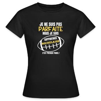 Supportrice La Rochelle Parfait Rugby - T-shirt Femme - noir - Devant - AI Model Female 172 dark (172cm)
