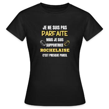 Supportrice La Rochelle Parfait Rugby - T-shirt Femme - noir - Devant - AI Model Female 172 dark (172cm)