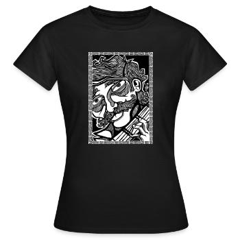 mustache music - Frauen T-Shirt - Schwarz - Vorne - AI Model Female 172 dark (172cm)