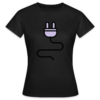 Power cable, plug - Women's T-Shirt - black - Front - AI Model Female 172 dark (172cm)