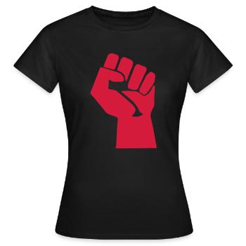 revolution symbol vintage sign fun fist Faust - Frauen T-Shirt - Schwarz - Vorne - AI Model Female 172 dark (172cm)