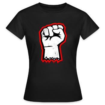 Poing levé Poing serré Poing rayé Détresse - T-shirt Femme - noir - Devant - AI Model Female 172 dark (172cm)