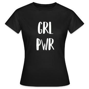 grl pwr - Women's T-Shirt - black - Front - AI Model Female 172 dark (172cm)