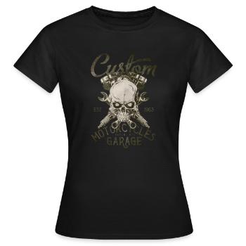garage de motos sur mesure - T-shirt Femme - noir - Devant - AI Model Female 172 dark (172cm)