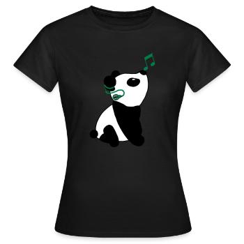 Panda mit Cochlea-Implantat - Frauen T-Shirt - Schwarz - Vorne - AI Model Female 172 dark (172cm)