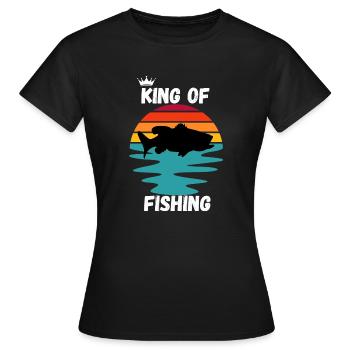 König der Fischerei - Frauen T-Shirt - Schwarz - Vorne - AI Model Female 172 dark (172cm)