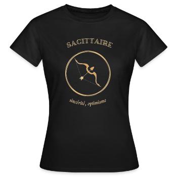 SAGITTAIRE - T-shirt Femme - noir - Devant - AI Model Female 172 dark (172cm)