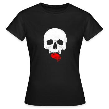 Schädel mit Zunge - Frauen T-Shirt - Schwarz - Vorne - AI Model Female 172 dark (172cm)