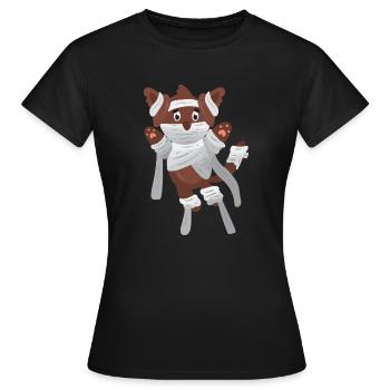 Chien momie - T-shirt Femme - noir - Devant - AI Model Female 172 dark (172cm)
