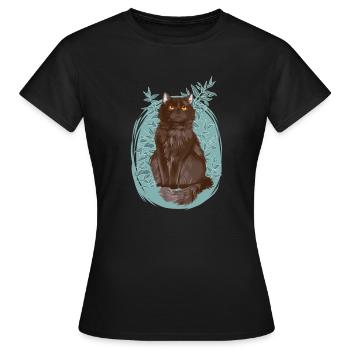 Black Grey Cat Plants Yellowfang Yellowtooth - Women's T-Shirt - black - Front - AI Model Female 172 dark (172cm)