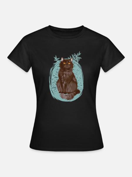 Black Grey Cat Plants Yellowfang Yellowtooth - Women's T-Shirt - black