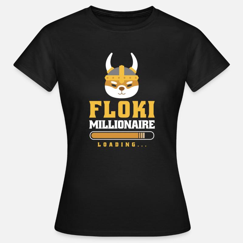 Crypto Floki Millionaire Conception de chargement - T-shirt Femme - noir