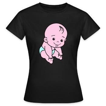 Bébé - T-shirt Femme - noir - Devant - AI Model Female 172 dark (172cm)
