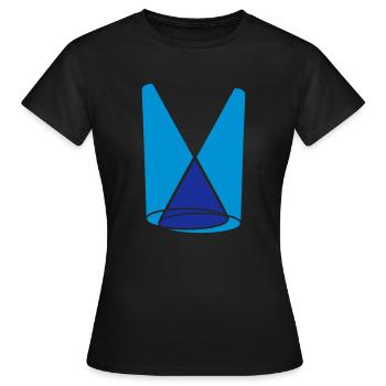 2 Scheinwerfer Lichtkegel Bühne - Frauen T-Shirt - Schwarz - Vorne - AI Model Female 172 dark (172cm)