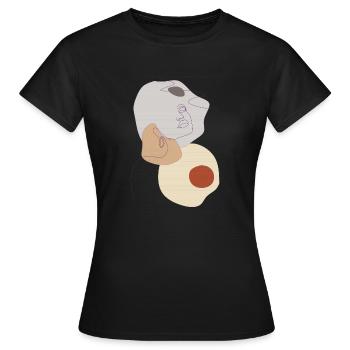 portrait stylisé de femme - T-shirt Femme - noir - Devant - AI Model Female 172 dark (172cm)