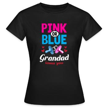 Grand-père rose ou bleu vous aime Genre Révéler La fête - T-shirt Femme - noir - Devant - AI Model Female 172 dark (172cm)