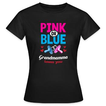 La grand-mère rose ou bleue vous aime Le genre révèle - T-shirt Femme - noir - Devant - AI Model Female 172 dark (172cm)