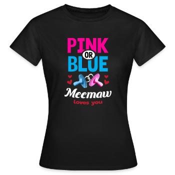Rose ou bleu Meemaw vous aime Genre Révéler Party - T-shirt Femme - noir - Devant - AI Model Female 172 dark (172cm)