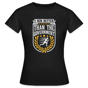 mieux fonctionner que le gouvernement - T-shirt Femme - noir - Devant - AI Model Female 172 dark (172cm)