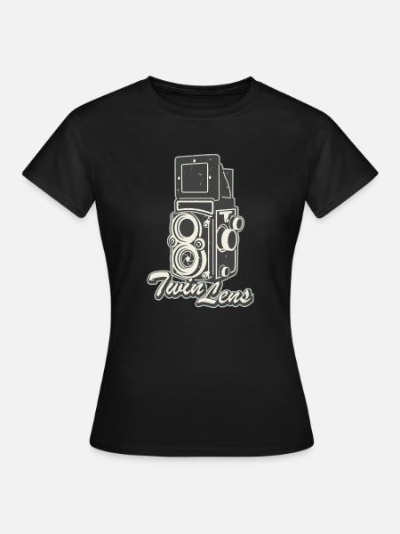 Twin Lens - Rolleiflex Camera - Frauen T-Shirt - Schwarz