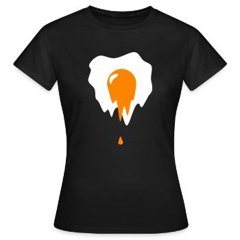 Oeuf sur le plat qui coule - T-shirt Femme - noir - Devant - AI Model Female 172 dark (172cm)