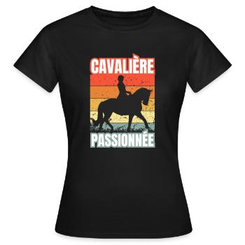 cavalière passionnée - T-shirt Femme - noir - Devant - AI Model Female 172 dark (172cm)
