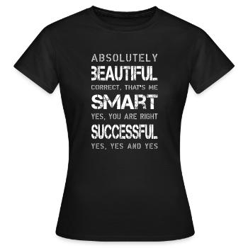 Succès Smart Beautiful - T-shirt Femme - noir - Devant - AI Model Female 172 dark (172cm)