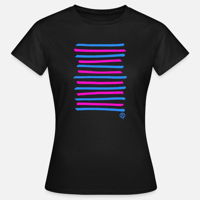 Sprayed graffiti lines, printing color freely selectable - Women's T-Shirt - black