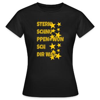 sternschnuppen wünsch dir was - Frauen T-Shirt - Schwarz - Vorne - AI Model Female 172 dark (172cm)