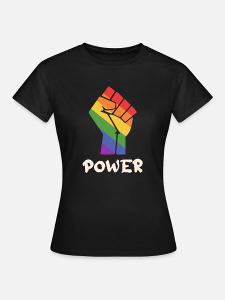LGBT Power Pride Faustdesign für Equalitiy - Frauen T-Shirt - Schwarz