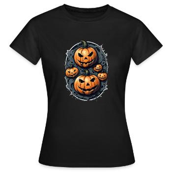 Halloween - Kürbismonster - Frauen T-Shirt - Schwarz - Vorne - AI Model Female 172 dark (172cm)