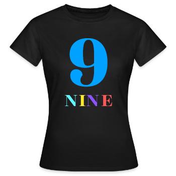 Nine-9th Anniversary - Women's T-Shirt - black - Front - AI Model Female 172 dark (172cm)