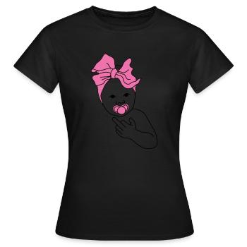 baby middlefinger pink - Frauen T-Shirt - Schwarz - Vorne - AI Model Female 172 dark (172cm)