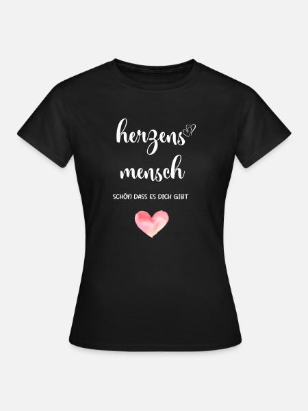 Herzensmensch - Frauen T-Shirt - Schwarz