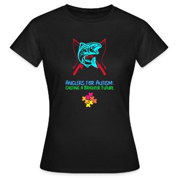 Angler für Autismus sorgen für eine bessere Zukunft - Frauen T-Shirt - Schwarz - Vorne - AI Model Female 172 dark (172cm)
