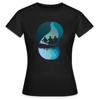 Rafting Bach Ruderer - Frauen T-Shirt - Schwarz - Vorne - AI Model Female 172 dark (172cm)