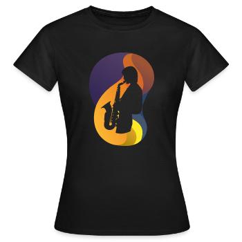 Saxophoniste Jazz Brass Band - T-shirt Femme - noir - Devant - AI Model Female 172 dark (172cm)