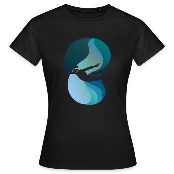 Schwimmen Taucherbrille Apnoe - Frauen T-Shirt - Schwarz - Vorne - AI Model Female 172 dark (172cm)