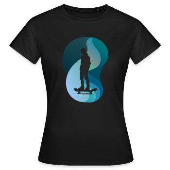 Skateboard Kickflip Skater - T-shirt Femme - noir - Devant - AI Model Female 172 dark (172cm)