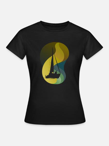 Segelboot Boot Yacht - Frauen T-Shirt - Schwarz